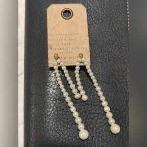 Pearl drop earrings, Anthro